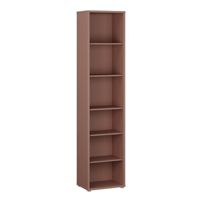 Alice Springs Tall Narrow Bookcase with 5 Shelves in Terracotta