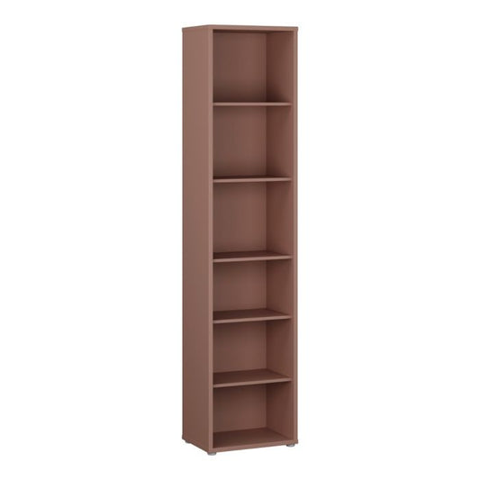 Alice Springs Tall Narrow Bookcase with 5 Shelves in Terracotta