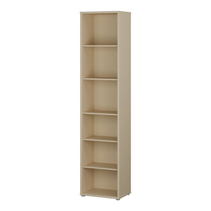 Alice Springs Tall Narrow Bookcase with 5 Shelves in Butter Yellow