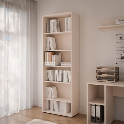 Alice Springs Tall Wide Bookcase with 5 Shelves in Sand