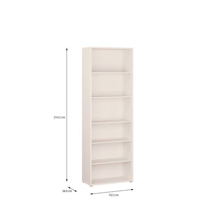 Alice Springs Tall Wide Bookcase with 5 Shelves in Sand