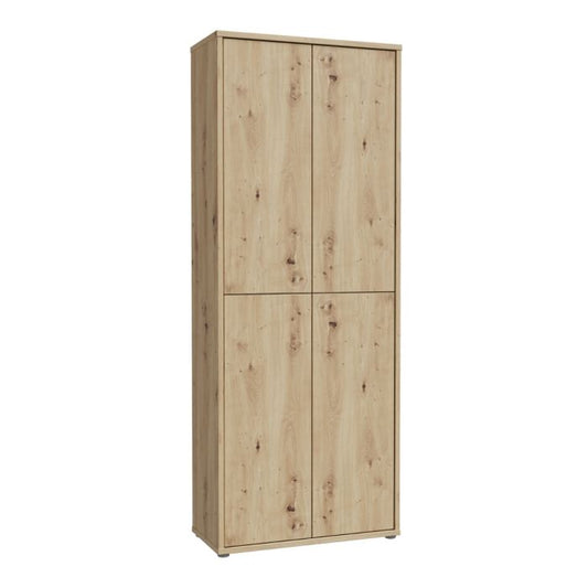 Alice Springs Shoe Cabinet with 4 Doors Push-to-Open in Artisan Oak