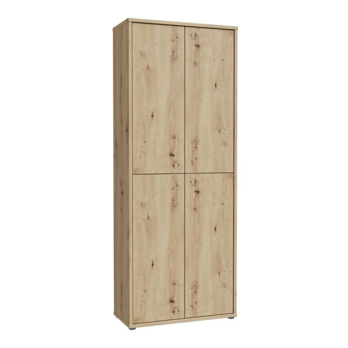 Alice Springs Shoe Cabinet with 4 Doors Push-to-Open in Artisan Oak
