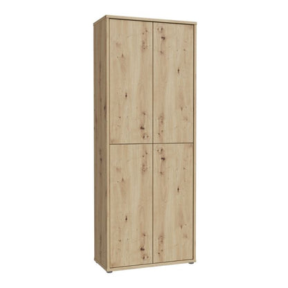 Alice Springs Shoe Cabinet with 4 Doors Push-to-Open in Artisan Oak