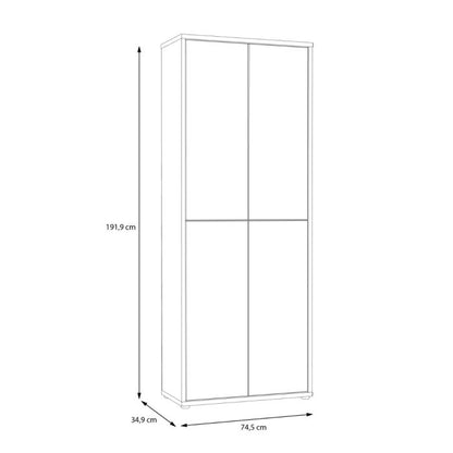 Alice Springs Shoe Cabinet with 4 Doors Push-to-Open in Artisan Oak