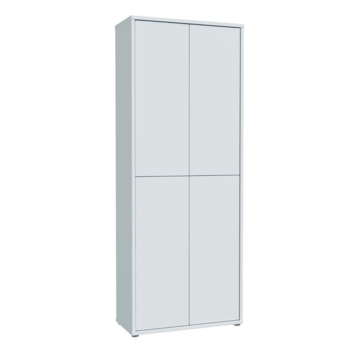 Alice Springs Tall Shoe Cabinet with 4 Doors Push-to-Open in Light Grey