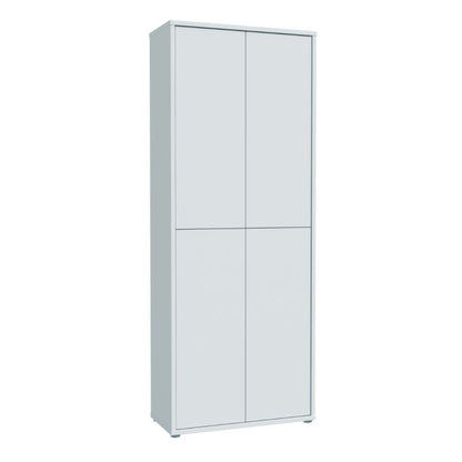 Alice Springs Tall Shoe Cabinet with 4 Doors Push-to-Open in Light Grey