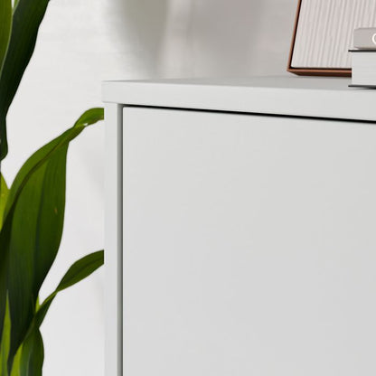 Alice Springs Tall Shoe Cabinet with 4 Doors Push-to-Open in Light Grey