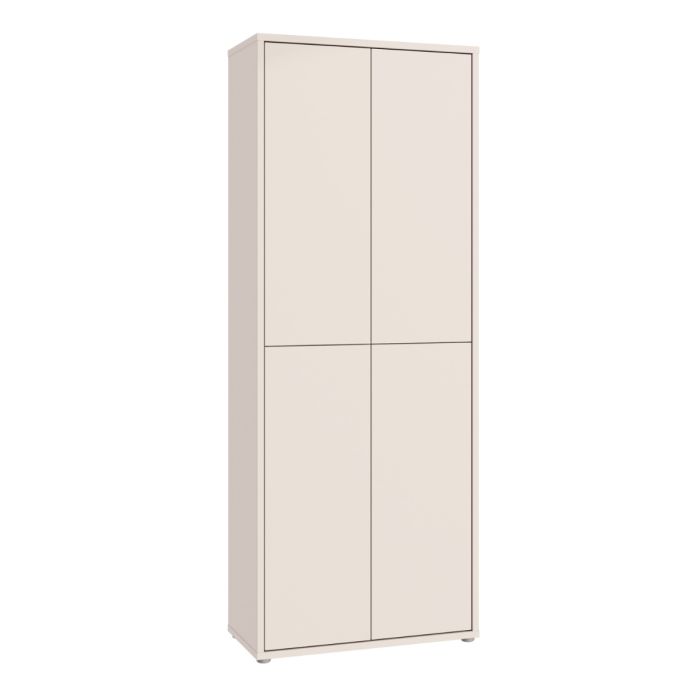 Alice Springs Tall Shoe Cabinet with 4 Doors Push-to-Open in Sand