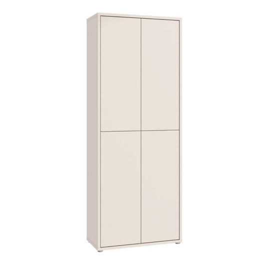 Alice Springs Tall Shoe Cabinet with 4 Doors Push-to-Open in Sand