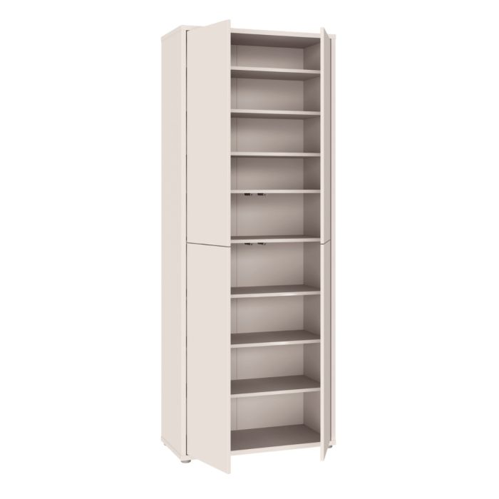 Alice Springs Tall Shoe Cabinet with 4 Doors Push-to-Open in Sand