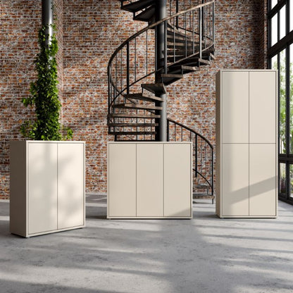 Alice Springs Tall Shoe Cabinet with 4 Doors Push-to-Open in Sand