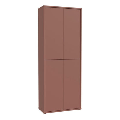 Alice Springs Tall Shoe Cabinet with 4 Doors Push-to-Open in Terracotta