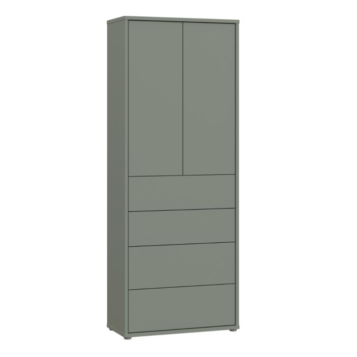 Alice Springs Tall Storage Cabinet with Push-to-Open Doors & 4 Drawers in Sage Green