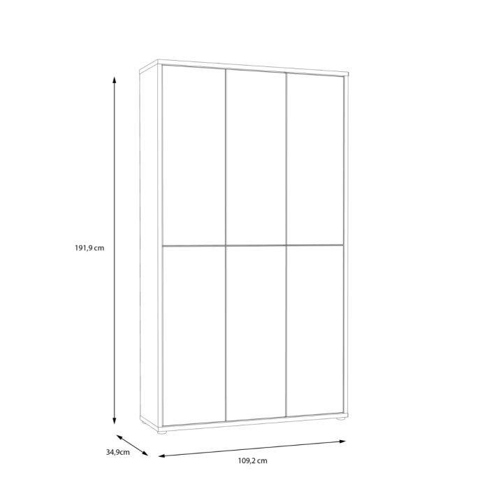 Alice Springs Shoe Cabinet with 6 Doors Push-to-Open in Artisan Oak