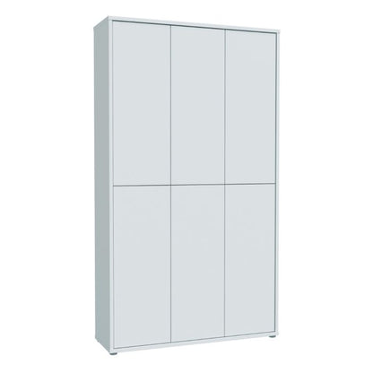 Alice Springs Tall Shoe Cabinet with 6 Doors Push-to-Open in Light Grey