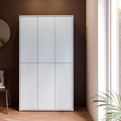 Alice Springs Tall Shoe Cabinet with 6 Doors Push-to-Open in Light Grey