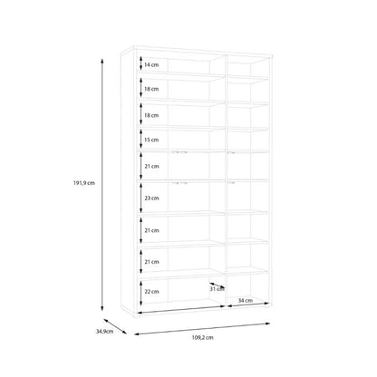 Alice Springs Tall Shoe Cabinet with 6 Doors Push-to-Open in Light Grey