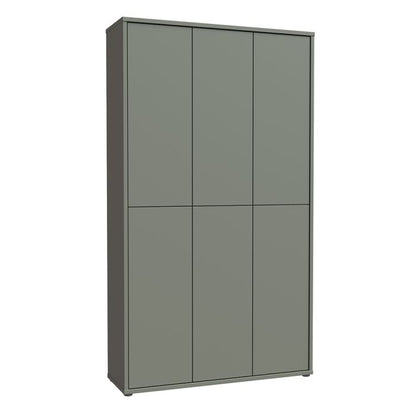 Alice Springs Tall Shoe Cabinet with 6 Doors Push-to-Open in Sage Green