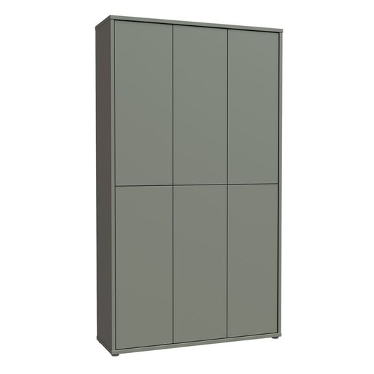 Alice Springs Tall Shoe Cabinet with 6 Doors Push-to-Open in Sage Green