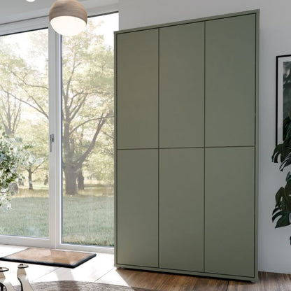 Alice Springs Tall Shoe Cabinet with 6 Doors Push-to-Open in Sage Green