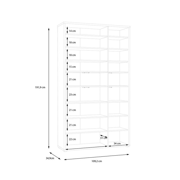 Alice Springs Tall Shoe Cabinet with 6 Doors Push-to-Open in Sage Green