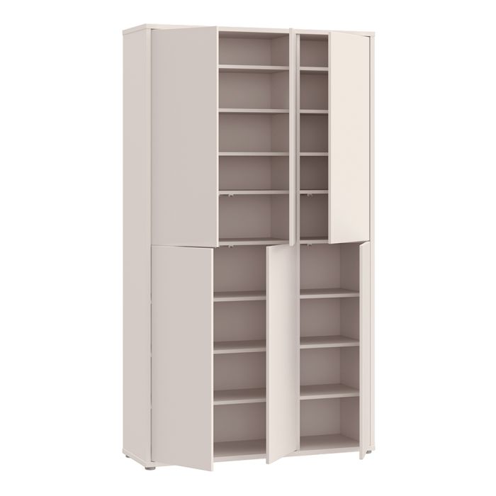 Alice Springs Tall Shoe Cabinet with 6 Doors Push-to-Open in Sand