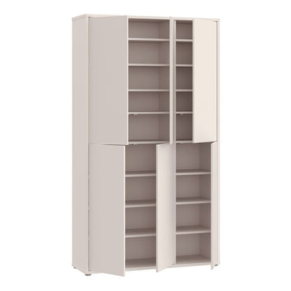 Alice Springs Tall Shoe Cabinet with 6 Doors Push-to-Open in Sand