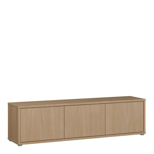 Alice Springs Wide TV Cabinet with 3 Doors Push-to-Open in Elegancia Oak