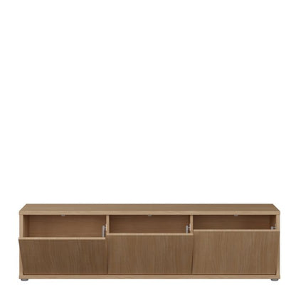 Alice Springs Wide TV Cabinet with 3 Doors Push-to-Open in Elegancia Oak