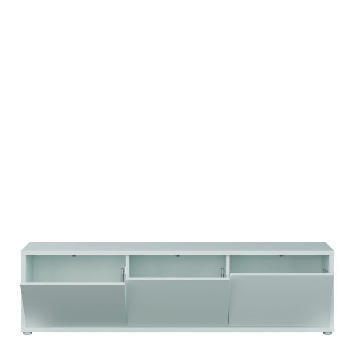 Alice Springs Wide TV Cabinet with 3 Doors Push-to-Open in Light Grey