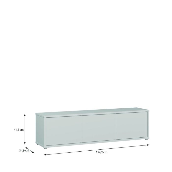 Alice Springs Wide TV Cabinet with 3 Doors Push-to-Open in Light Grey