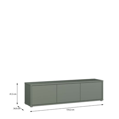 Alice Springs Wide TV Cabinet with 3 Doors Push-to-Open in Sage Green