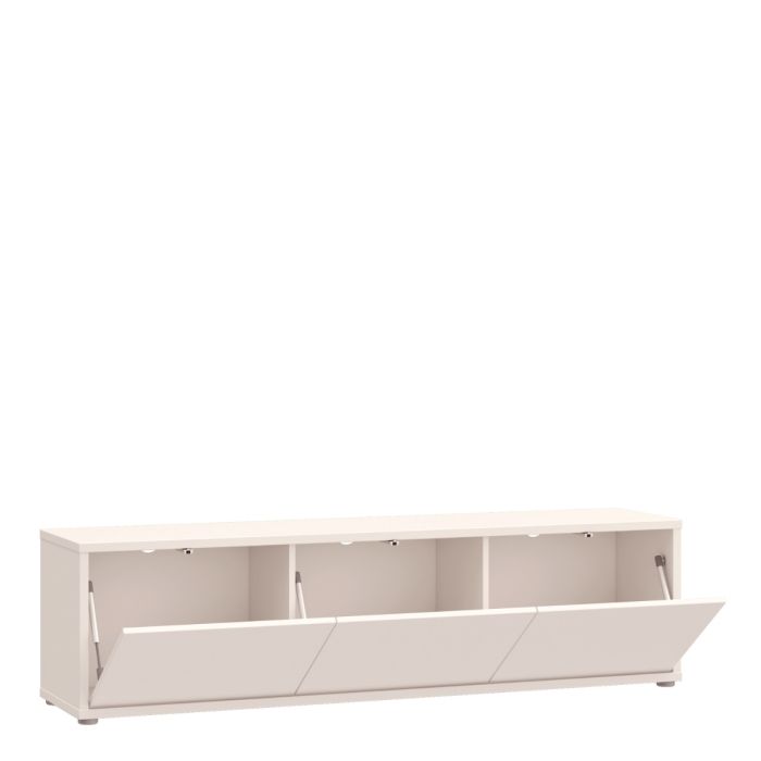 Alice Springs Wide TV Cabinet with 3 Doors Push-to-Open in Sand