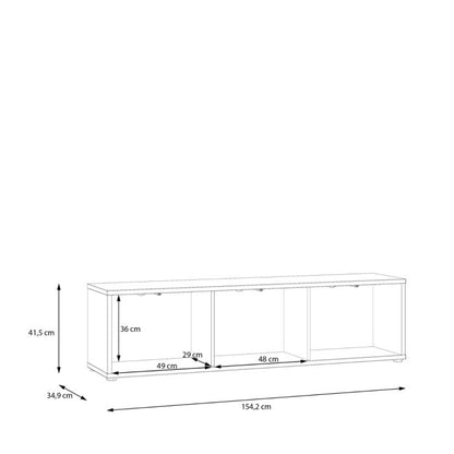 Alice Springs Wide TV Cabinet with 3 Doors Push-to-Open in Sand