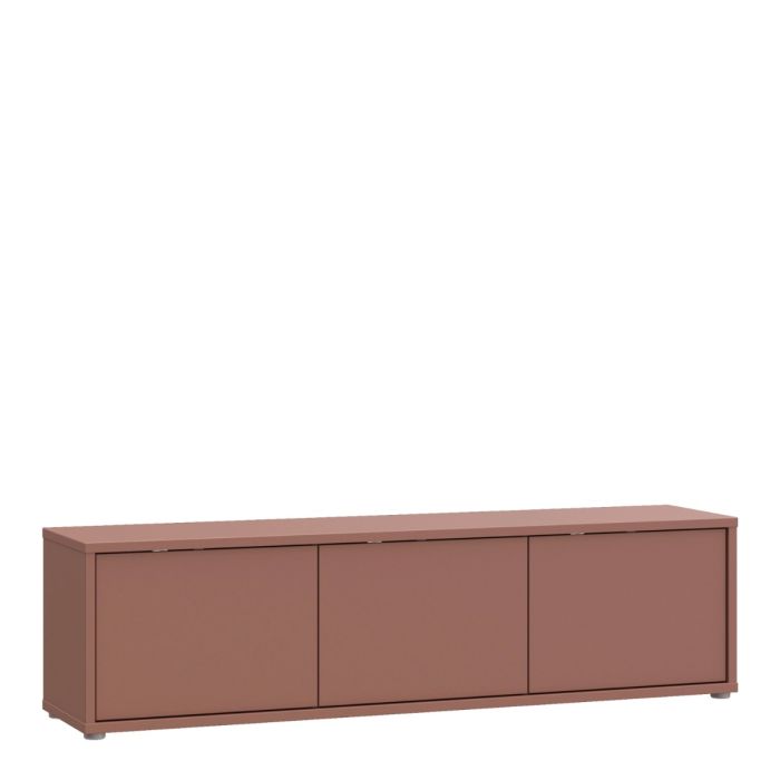Alice Springs Wide TV Cabinet with 3 Doors Push-to-Open in Terracotta