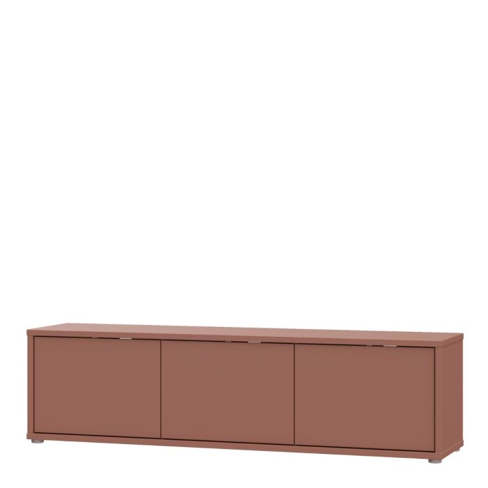 Alice Springs Wide TV Cabinet with 3 Doors Push-to-Open in Terracotta