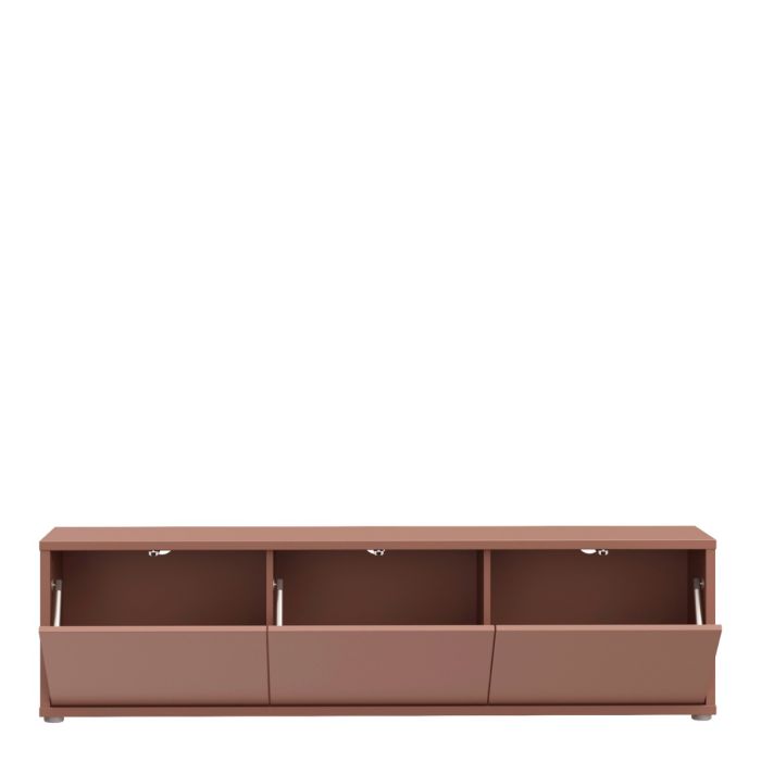 Alice Springs Wide TV Cabinet with 3 Doors Push-to-Open in Terracotta