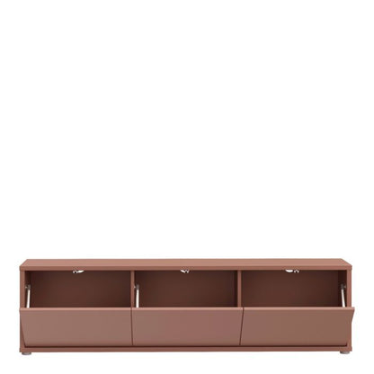 Alice Springs Wide TV Cabinet with 3 Doors Push-to-Open in Terracotta