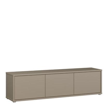 Alice Springs Wide TV Cabinet with 3 Doors Push-to-Open in Taupe
