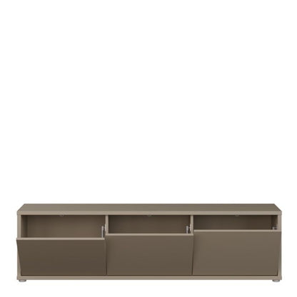 Alice Springs Wide TV Cabinet with 3 Doors Push-to-Open in Taupe