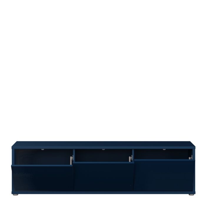 Alice Springs Wide TV Cabinet with 3 Doors Push-to-Open in Night Blue