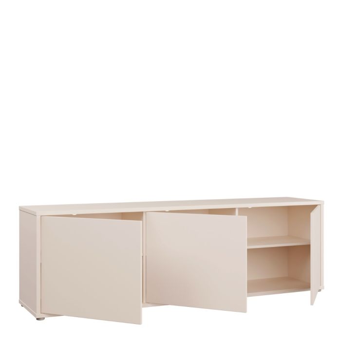 Alice Springs Large TV Cabinet with 3 Doors Push-to-Open in Sand
