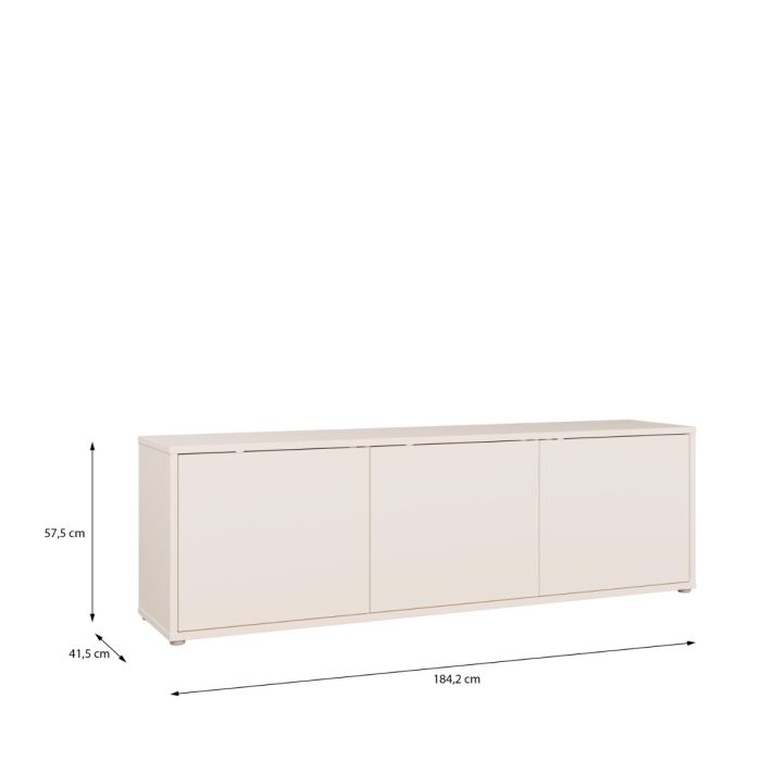 Alice Springs Large TV Cabinet with 3 Doors Push-to-Open in Sand