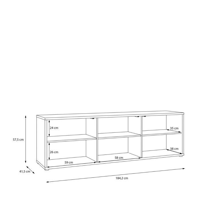 Alice Springs Large TV Cabinet with 3 Doors Push-to-Open in Sand