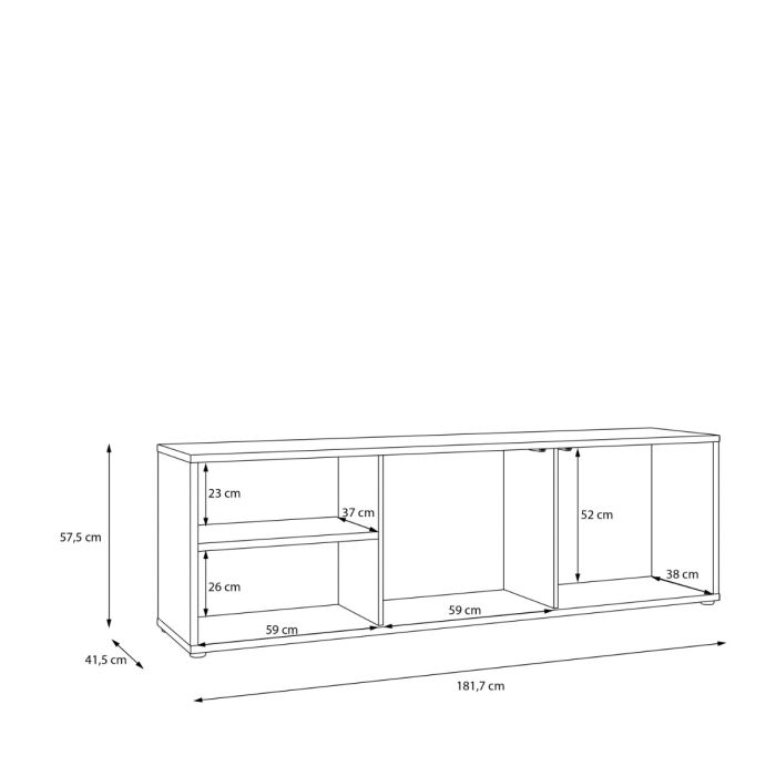 Alice Springs Wide TV Cabinet with 2 Doors Push-to-Open & 1 Open Shelf in Sand