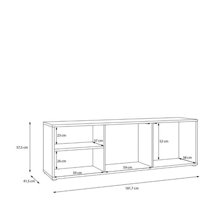 Alice Springs Wide TV Cabinet with 2 Doors Push-to-Open & 1 Open Shelf in Sand