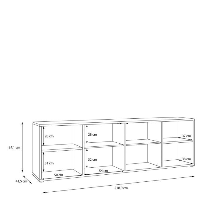 Alice Springs Wide TV Cabinet with 2 Doors Push-to-Open & 2 Open Shelves in Sand