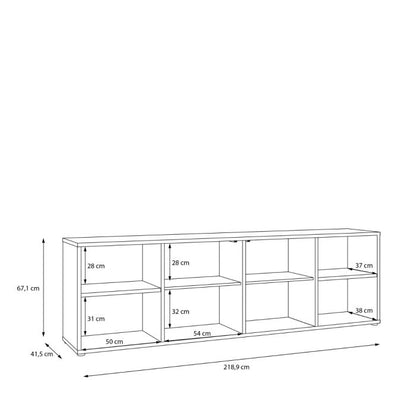 Alice Springs Wide TV Cabinet with 2 Doors Push-to-Open & 2 Open Shelves in Sand
