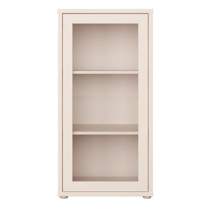 Alice Springs Low Glass Fronted Cabinet with Push-to-Open Door in Sand